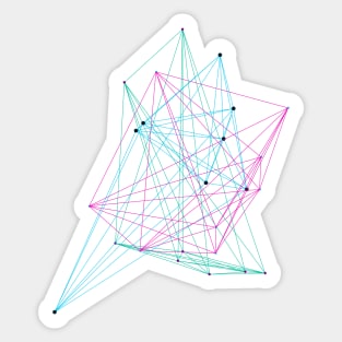 Futuristic Neon Node Network - Blockchain & Sci-Fi Inspired Design Sticker